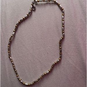 Silver and gold beaded necklace